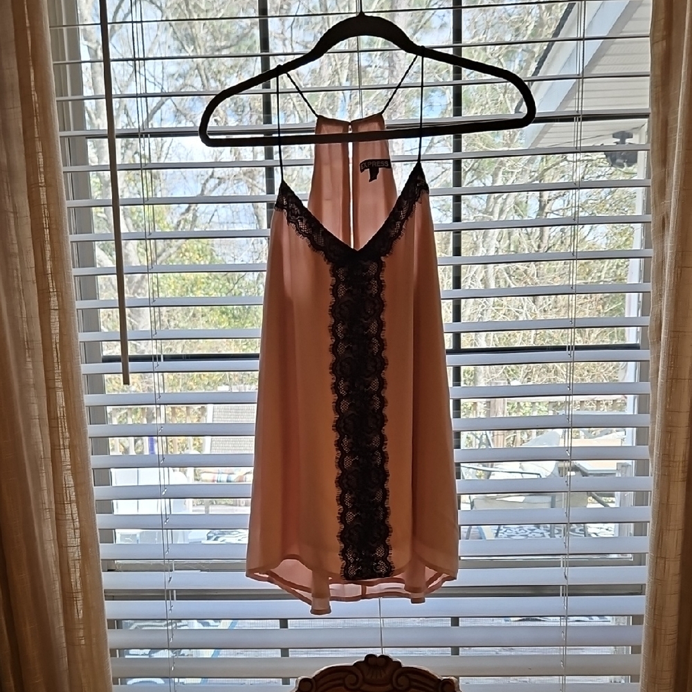 Express Blush Halter Flowy Top